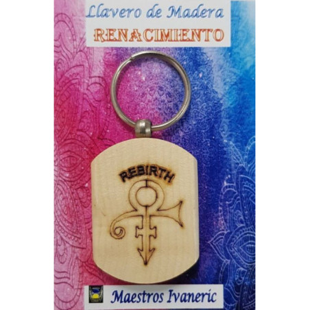 Llavero de Madera Con Símbolo Renacimiento como Persona