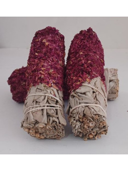 Atadillo de Salvia Blanca con Pétalos de Rosa de 11 cm. aprox.