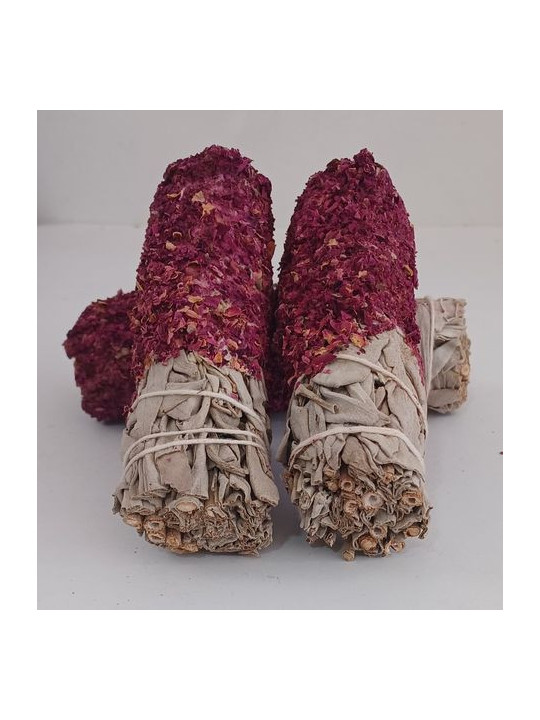 Atadillo de Salvia Blanca con Pétalos de Rosa de 11 cm. aprox.
