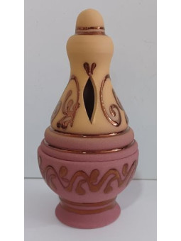 Incensario Artesanal Pintado Rosa 17cm