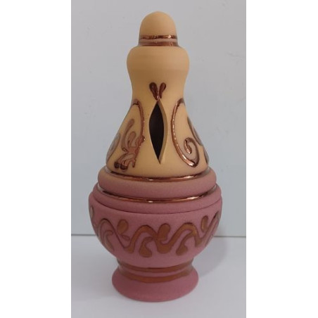 Incensario Artesanal Pintado Rosa 17cm