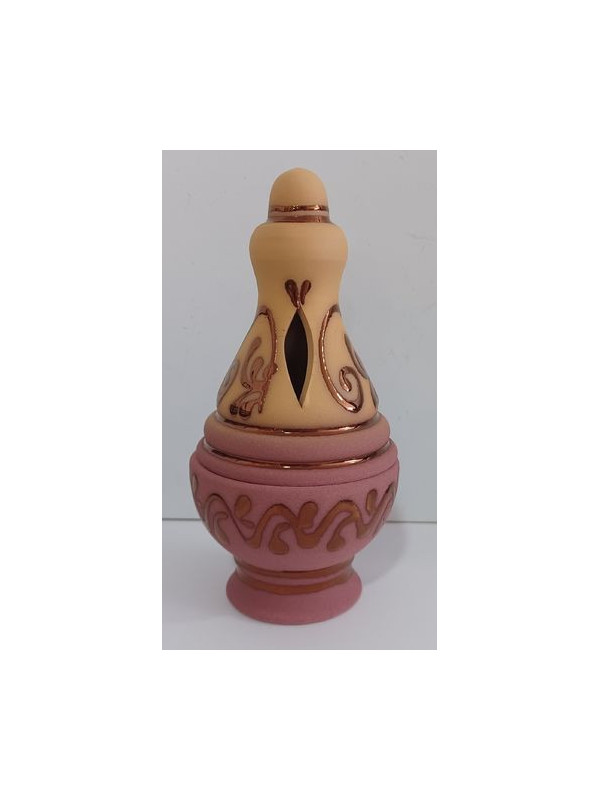 Incensario Artesanal Pintado Rosa 17cm