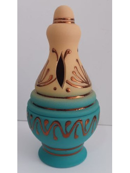 Incensario Artesanal Pintado verde 17cm.