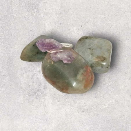 Anillo de Amatista, acero inoxidable adaptable.