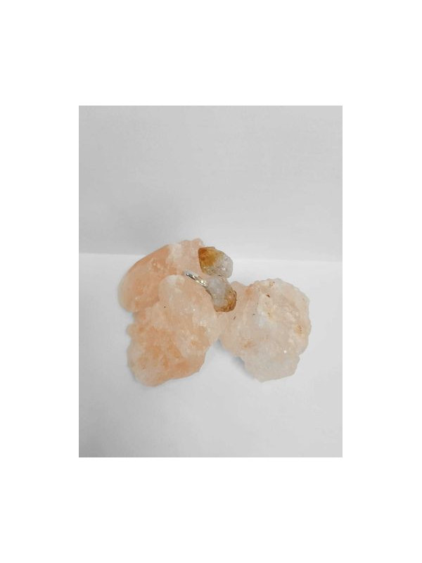 Anillo de Citrino, acero inoxidable adaptable.