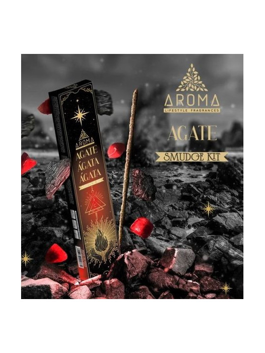 Incienso Aroma con Minerales, Cristal Ágata.