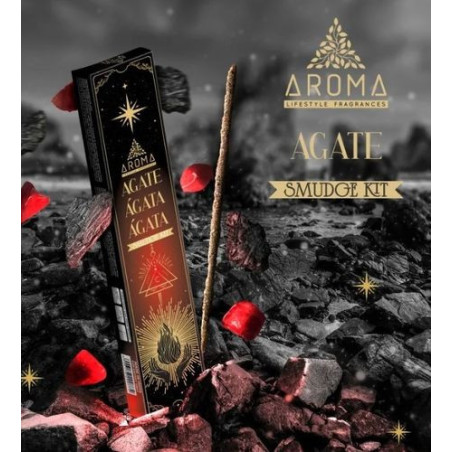 Incienso Aroma con Minerales, Cristal Ágata.