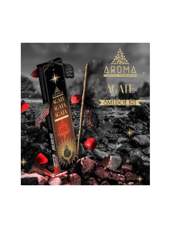 Incienso Aroma con Minerales, Cristal Ágata.