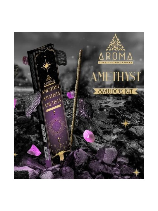 Incienso Aroma con Minerales, Cristal Amatista.