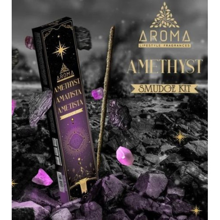 Incienso Aroma con Minerales, Cristal Amatista.