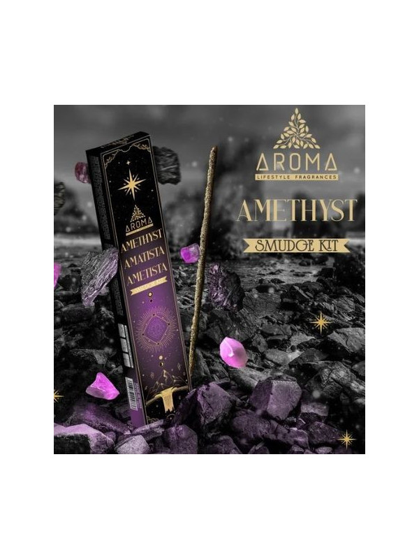 Incienso Aroma con Minerales, Cristal Amatista.
