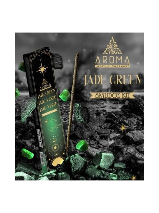 Incienso Aroma con Minerales, Cristal Jade Verde.