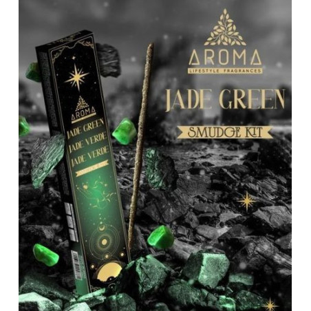 Incienso Aroma con Minerales, Cristal Jade Verde.