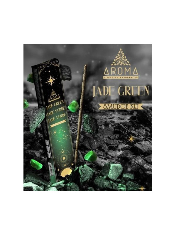 Incienso Aroma con Minerales, Cristal Jade Verde.