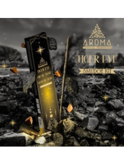 Incienso Aroma con Minerales, Cristal Ojo de Tigre.