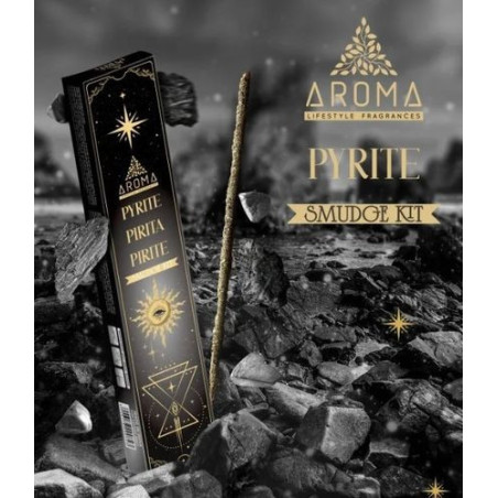 Incienso Aroma con Minerales, Cristal Pirita.