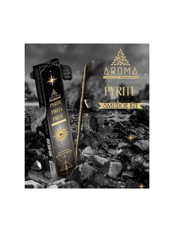 Incienso Aroma con Minerales, Cristal Pirita.