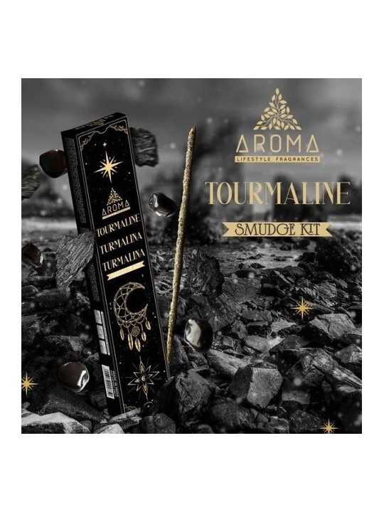 Incienso Aroma con Minerales, Cristal Turmalina.
