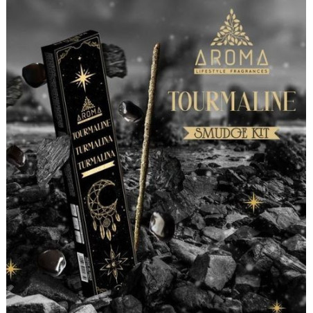 Incienso Aroma con Minerales, Cristal Turmalina.