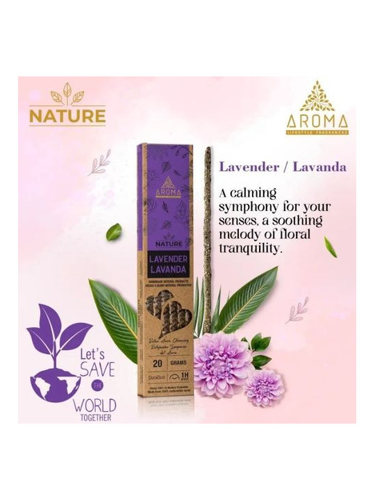 Incienso Aroma Orgánico Nature Lavanda.
