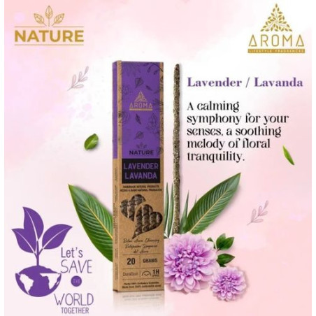 Incienso Aroma Orgánico Nature Lavanda.