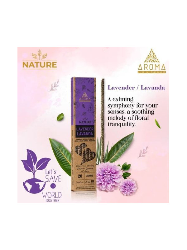 Incienso Aroma Orgánico Nature Lavanda.