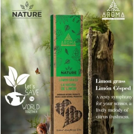 Incienso Aroma Orgánico Nature Lemongrass.