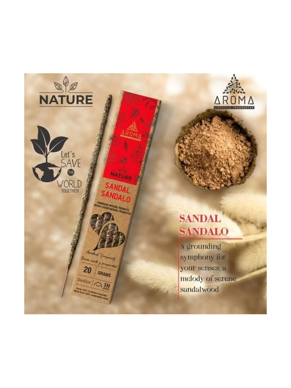 Incienso Aroma Orgánico Nature Sándalo.