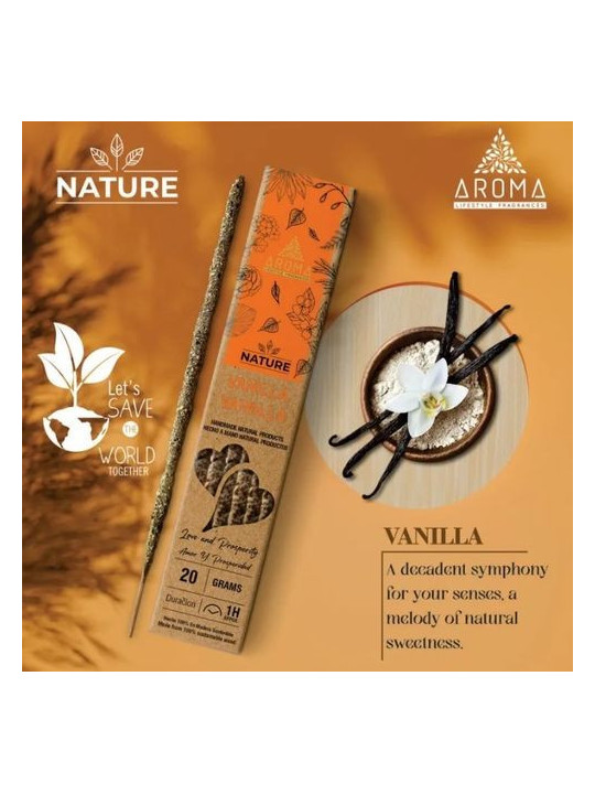 Incienso Aroma Orgánico Nature Vainilla.