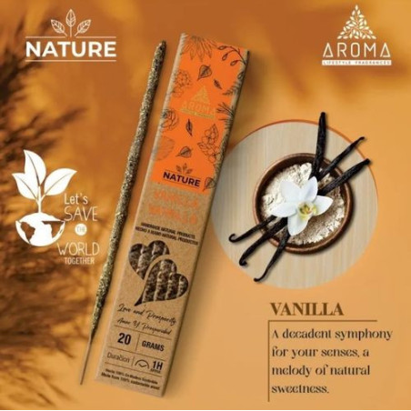 Incienso Aroma Orgánico Nature Vainilla.