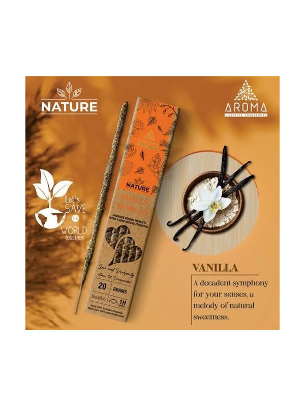 Incienso Aroma Orgánico Nature Vainilla.