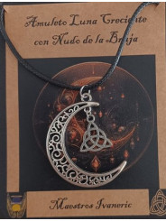 Amuleto Luna Creciente con Nudo de la Bruja.