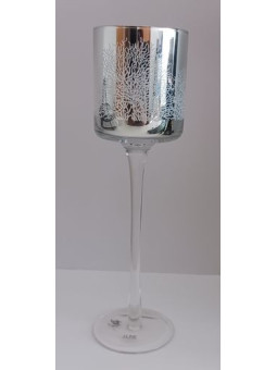 Porta Velas Copa-alta Plateado.