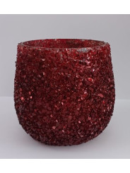 Porta Velas Cristales Rojo.