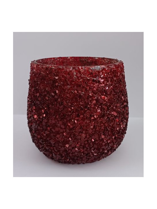 Porta Velas Cristales Rojo.