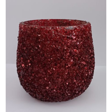 Porta Velas Cristales Rojo.