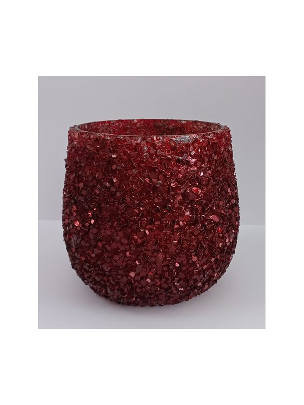 Porta Velas Cristales Rojo.