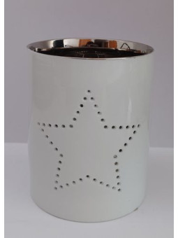 Porta Velas Estrella Blanco.