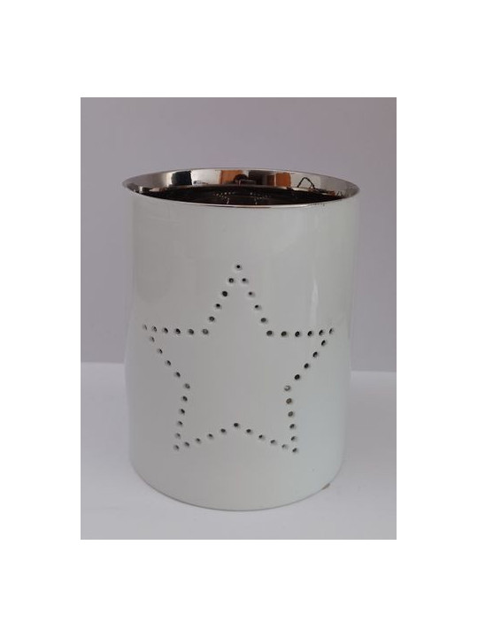 Porta Velas Estrella Blanco.