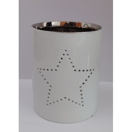 Porta Velas Estrella Blanco.