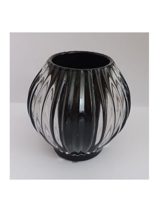 Porta Velas Esférico Negro.