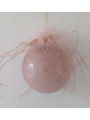 Bola de Navidad Rosa Plumas.