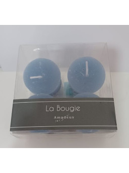Pack 4 velas forma cubilete Azul. 4x3cm.