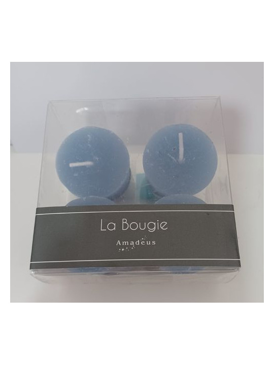 Pack 4 velas forma cubilete Azul. 4x3cm.
