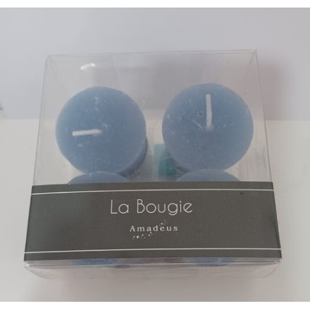 Pack 4 velas forma cubilete Azul. 4x3cm.