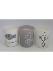 Pack 3 velas aleatorias Perfumadas en vaso de cristal.