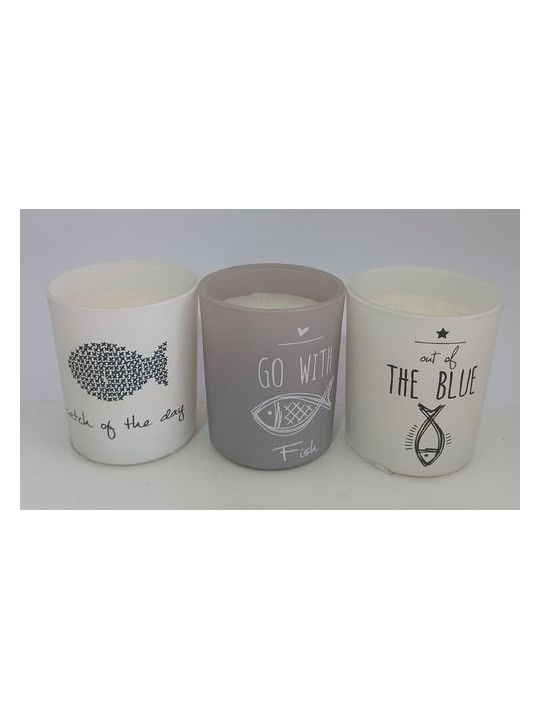 Pack 3 velas aleatorias Perfumadas en vaso de cristal.