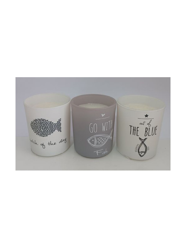 Pack 3 velas aleatorias Perfumadas en vaso de cristal.