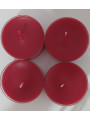 Pack 4 velas tea-light rojas grandes. 5,5cm