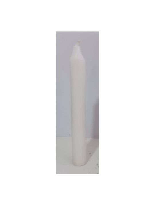 Vela Bujía Blanca,18x2cm.